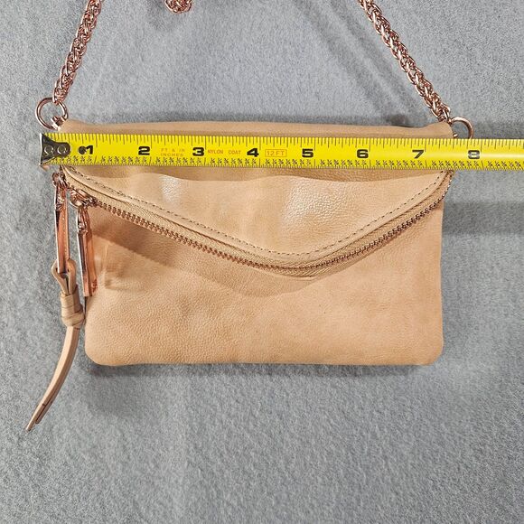 Free People Bag Pink Foldover Twin City Vegan Crossbody 8" Chain Powder Pink - Picture 2 of 11